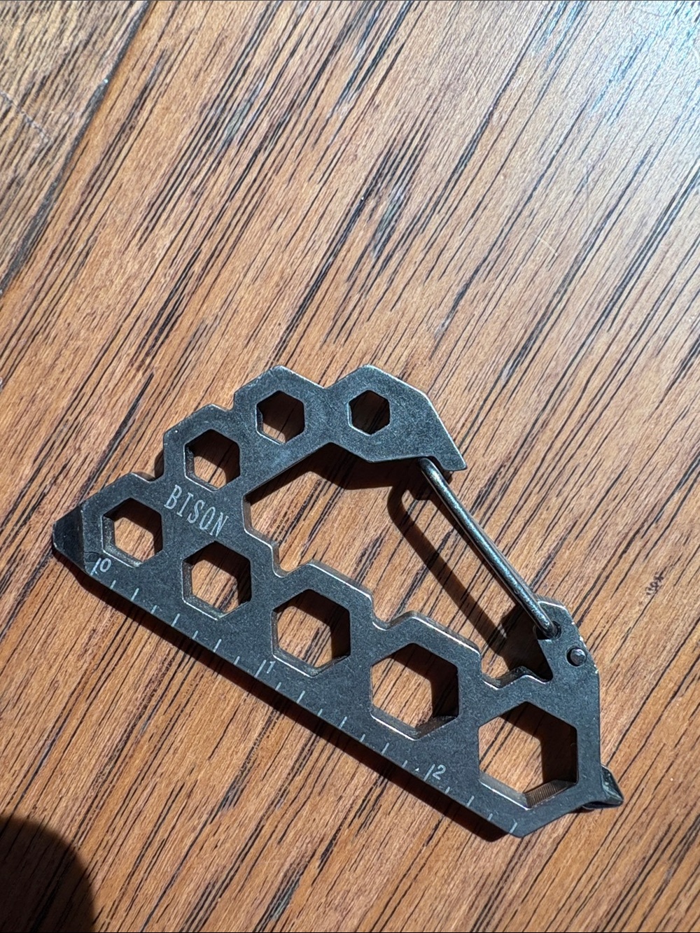 Bison Multi-Tool Hex Wrench Carabiner in Gunmetal